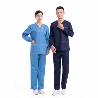 China Blue Medical Scrub Suit Long Sleeve XS-3XL Industrial,Healthcare Center for sale