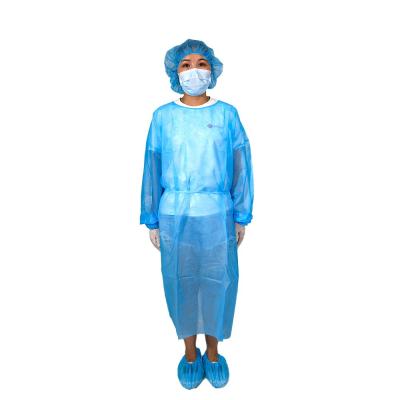 China Non Sterile Disposable Waterproof Isolation Surgical Gown Light Blue PP for sale