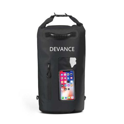 China Waterproof. Foldable bag. Lightweight 20L PVC Dry Bag Waterproof Bag With Handle And Waterproof Phone Pocket for sale