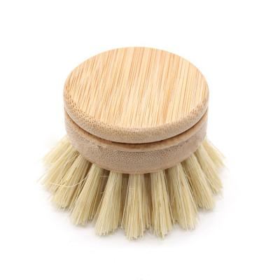 China Sustainable Replaceable Head Wooden Bamboo Scrub Dish Pot Pan Sink Cleaning Kitchen Brush for sale