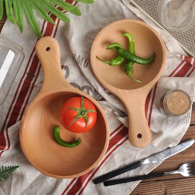 China Sustainable Large Multifunctional Vegetable And Fruit Beech Acacia Wood Salad Serving Bowl for sale