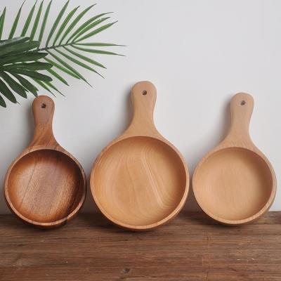 China Viable Wholesale Reusable Kitchen Pickle Bowl Round Salad Mixing Wooden Salad Bowl for sale