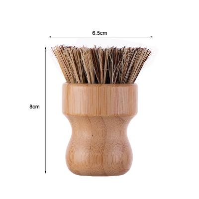 China Viable Bamboo Wooden Bathroom Sink Kitchen Tool/Pot Pot Scrubber Coconut Bottle Pot Cleaning Brush Private Label Brand Sisal Hair for sale