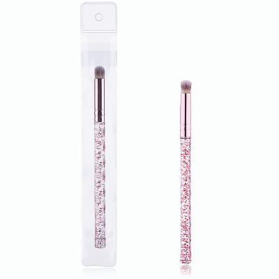 China Makeup Transparent Eyeshadow Smudge Brush Private Label Particle Flat Brush for sale