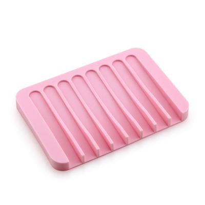 China Modern Multi Color Non-slip Soap Box Silicone Shower Soap Dish Holder For Bathroom Hotel for sale