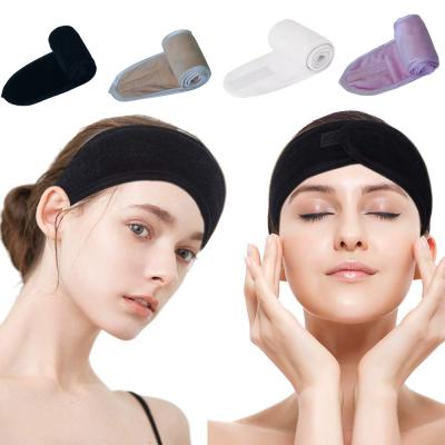 China Makeup/Sports Microfiber Polyester Spa Microfiber Facial Headband for Makeup Cosmetic Shower Women Hair Band Soft Wash Headbands for sale