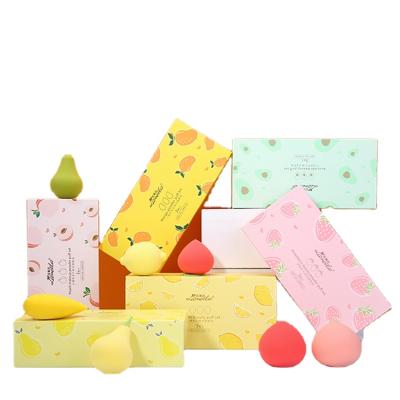 China Soft New Design Custom Shape Beauty Fruit Puff Set Super Soft Powder Puff Business Gift Makeup Sponge Blender for sale