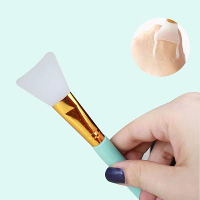 China Cosmetic Facial Mask Applicator Brush Flat Brush Makeup Silicone Face Mask Soft Silicone Face Mask Brush for sale