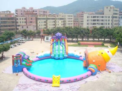 China Inflatable water park / inflatable pool park giant ocean slide air tight pvc tarpaulin for sale