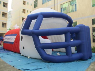 China Outdoor advertising inflatable green football helmet tunnel for sale