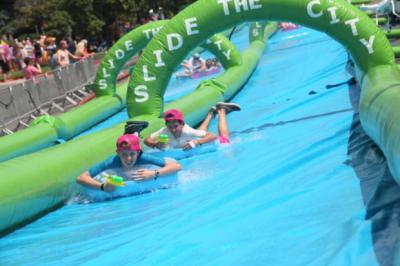 China Super quality 300m inflatable slide the city, inflatable water slip n city slide for adult for sale