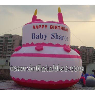 China advertising inflatable birthday cake model with custom logo printing for sale