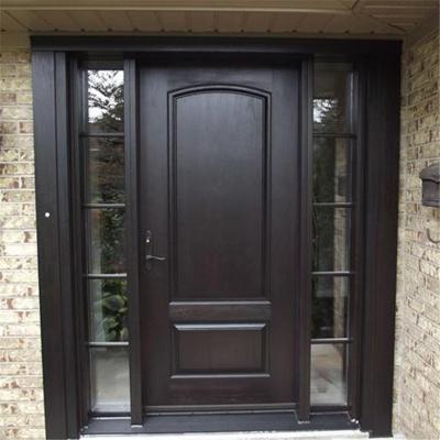 China Front Entrance Luxury American Style Villa Style Front Door Wooden Entry Hinge Swing Curtain Patio Doors for sale