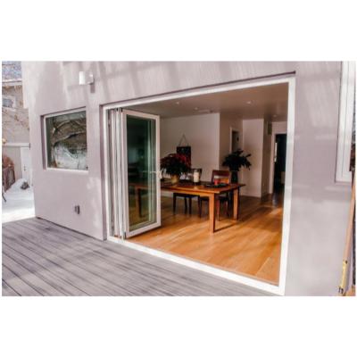 China China Modern Exterior Black Accordion Bi Folding Doors With Double Glazing Glass for sale