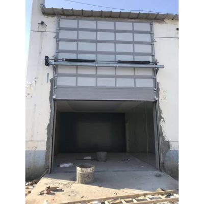 China CBMmart Fire Protection Tempered Glass Car Garage Large Panel Sectional Panel Anodized Aluminum Automatic Garage Door for sale