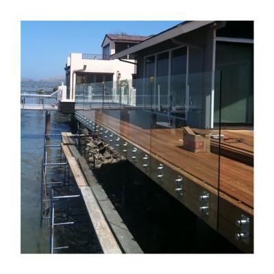 China Modern Double Laminated Stainless Steel Modern Tempered Glass Balcony Railing Price Raildings for sale