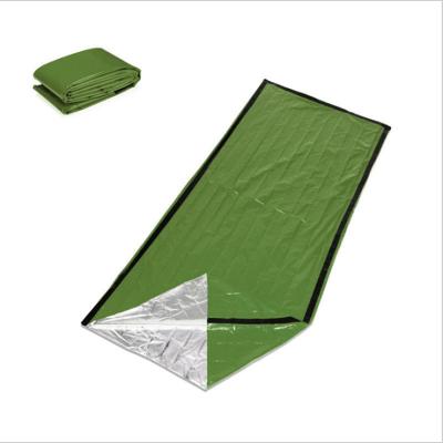 China Type PE Emergency Sleeping Bag Green Color Bivvy Sleep Envelope Camping Bag Envelope Survival Products for sale