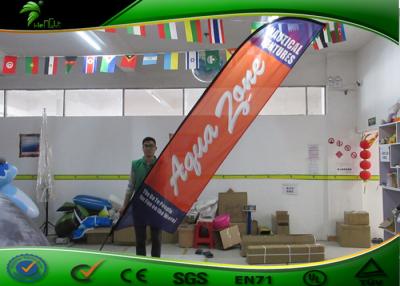 China Feather Shape Orange Outdoor Flag Banners with Ground Spike Convenient Operation for sale