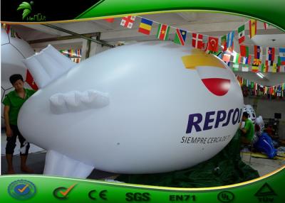 China Wonderful White Inflatable Blimp / Air Blimp Helium Balloons 6m Long For Advertising for sale