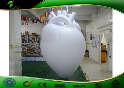 China White PVC Inflatable Shapes / Inflatable Heart Balloon Replica For Exhibition for sale