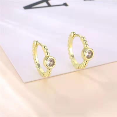 China Other Bohemian Earrings Round Micro Single Crystal Diamond Zircon Trend Amazon Jewelry 18K GOLD PLATED EARRINGS New Set for sale