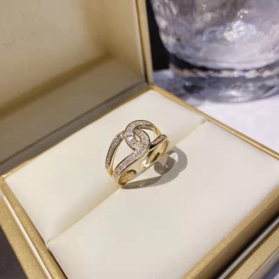 China Custom Fashion CLASSIC Light Luxury Micro Adjustable Soft Temperament Ring Opening Zircon Arrangement Letter Female Wedding Ring for sale