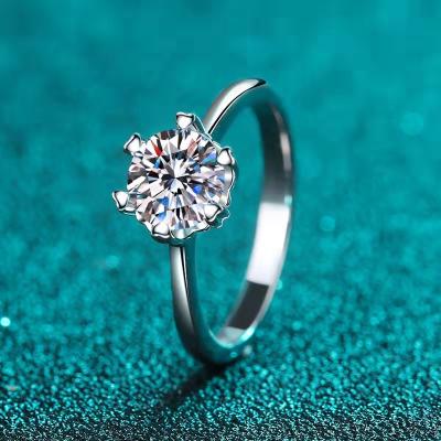 China CLASSIC 925 Ring Six Claw Heart Ring Silver Eternal ZIRCON RING 925 Sterling Silver for sale