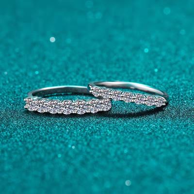 China CLASSIC 925 Sterling Silver Personalized Single Row Ring Fashion Silver Simple Ring Jewelry for sale