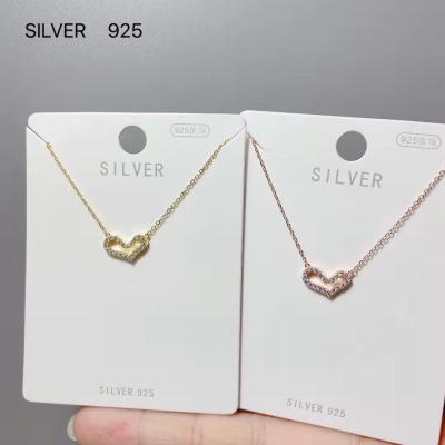 China Fashion 925 Sterling Silver Pendant Necklace Creative Diamond Beautiful Inlaid Love Jewelry 925 Sterling Silver Necklace for sale