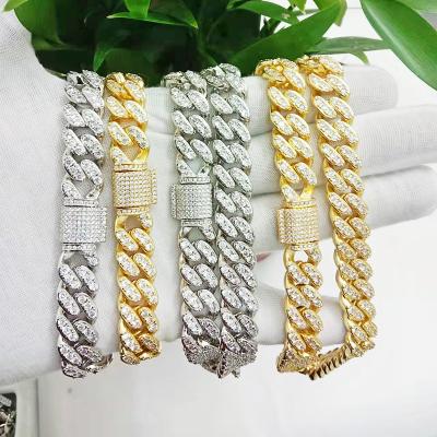 China Fashion Men's Hip Hop Necklace Ice Jewelry Gold Plated Cuban Link Chain Cuban Necklace for sale