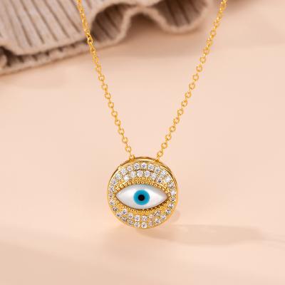 China Fashion Necklace Women's Micro Zircon Magic Eye Necklace Copper Inlaid High Quality Gold Plated Necklace for sale