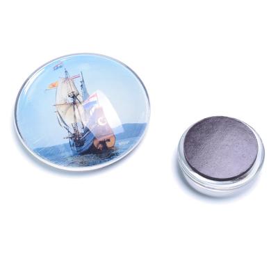 China Industrial Magnet Round Glass Fridge Magnets Fridge Magnet For Kitchen Fridge White Board Photo Cards Office for sale