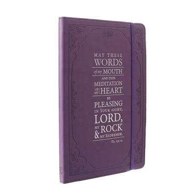 China Hot Purple Leather Notebook Faux Hardcover Amazon Selling Practical A5 Journal For Women Christian Gifts Wedding Planner With Debossed Logo for sale