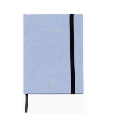 China Hardcover Factory Custom Printed Cloth Notebook A5 Black Blue Pink Canvas Journal For Promotion Office Cloth Diary With Gold Silver Logo for sale