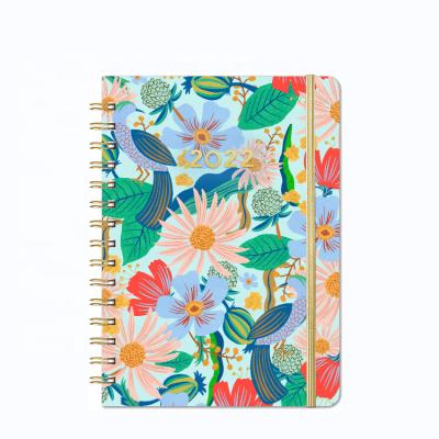 China Eco-Friendly Spiral Diary 2022 Notebook Calendar Wholesale Weekly Month Planner A5 Wiriting Diary Spiral New Year With Tags for sale