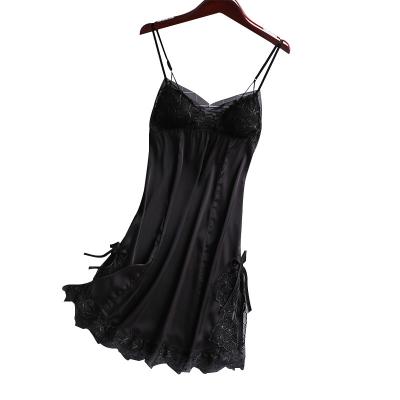 China Sexy Soft QUICK DRY Satin Soft Breathable Chiffon Nightgown Halter Ladies Summer Nightgown Ladies Nightgown for sale