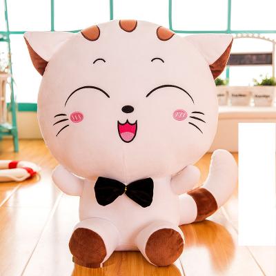 China Wholesale custom plushie soft stuffed plush stuffed animal toy sleeping cat plush toy white hugging toy for sale