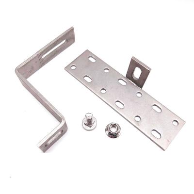 China Adapt to Different Types Aluminum Galvanized Solar PV Tile Roof Flat Hook Metal Carbon Steel PV Solar Panel Bracket Wholesale Hardware for sale