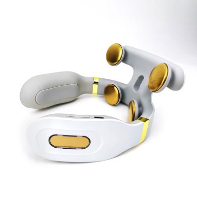 China Sales Promotion Home Use 4 Rechargeable Massage Heads Heating And Vibrating Shoulder Neck Massage Kneading Machine for sale