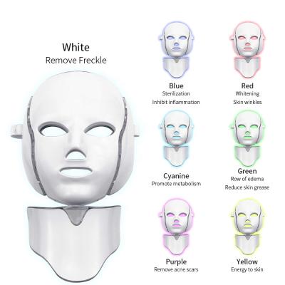 China 7 Color Smart Electric Wireless Rechargeable Infrared Therapy Red Light Rejuvenation Skin Dye Removal Beauty Face Mask for sale