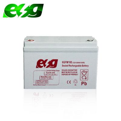 China Toys ESG Solar Power System Use Rechargeable Storage 12V100AH ​​Long Life Sealed Lead Acid Battery for sale