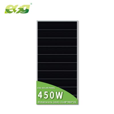 China Mono Cell Black Solar Panel Solar Power System ESG Solar Panel 450w Photovoltaic Solar Panel for sale