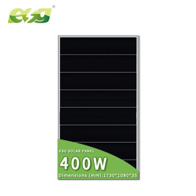 China Half Photovoltaic Power System Full ESG Cells Black Offset Solar Panel 400W 410W Overlay Solar Panel for sale