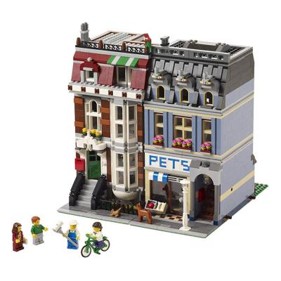 China 2021 Hot Selling DIY TOY Building Block Toys 2126Pcs Children Designer Pet Clinic Street View Educational Blocks for sale