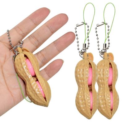 China Eco-Friendly Material Eco-Friendly Stress Fidget Toys Squeeze Beans Key Chain Bean Fidget Antistress Toy for sale