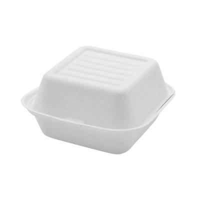 China High Quality Biodegradable Biodegradable Food Disposable Box 8 Inch Sugarcane Bagasse Burger Paper Pulp Box for sale