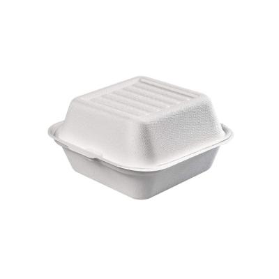 China Materials Environmental Protection 1 Compartment Bagasse Sugarcane Bagasse Clamshell Recycled Disposable Food Container for sale