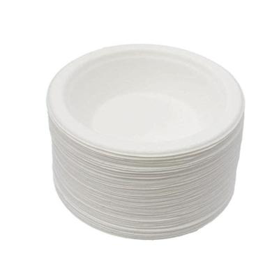 China Minimalist Disposable Biodegradable Custom Hot Oval Soup Bowl Sugarcane Container Sauce White Bagasse Paper Bowl for sale