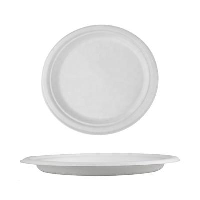 China Simple Modern Customizable Round Dish Greaseproof And Waterproof Bagasse Disposable Sugar Cane for sale