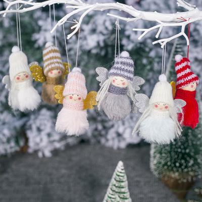 China Christmas Decorations Gift Small Angel Creative Cute Hanging Wool Doll Mini Plush Toy Pendant for sale